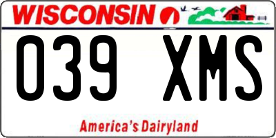 WI license plate 039XMS