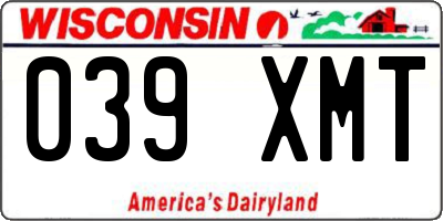 WI license plate 039XMT