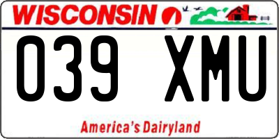 WI license plate 039XMU