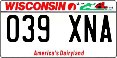 WI license plate 039XNA