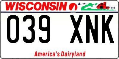 WI license plate 039XNK