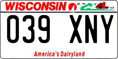WI license plate 039XNY