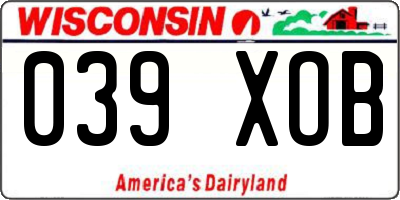 WI license plate 039XOB