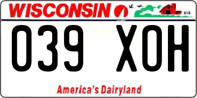 WI license plate 039XOH