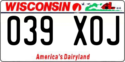 WI license plate 039XOJ