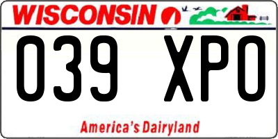 WI license plate 039XPO