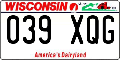 WI license plate 039XQG
