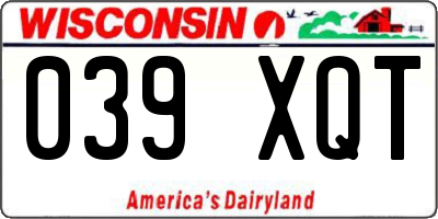 WI license plate 039XQT