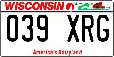 WI license plate 039XRG