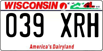 WI license plate 039XRH