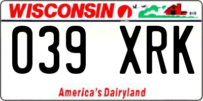 WI license plate 039XRK