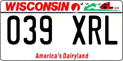 WI license plate 039XRL