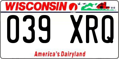 WI license plate 039XRQ