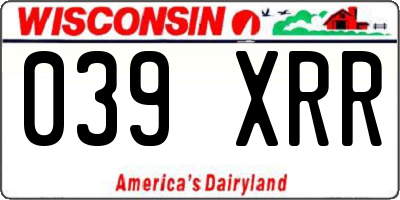 WI license plate 039XRR