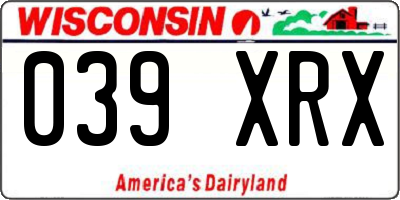 WI license plate 039XRX