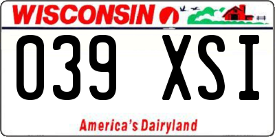 WI license plate 039XSI