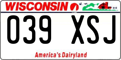 WI license plate 039XSJ