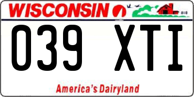 WI license plate 039XTI