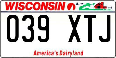 WI license plate 039XTJ