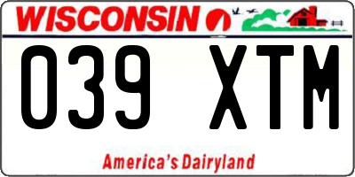 WI license plate 039XTM