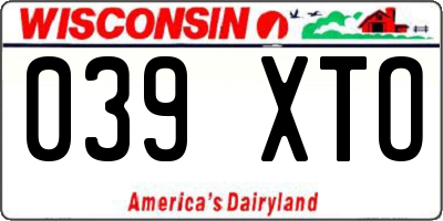 WI license plate 039XTO