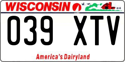 WI license plate 039XTV