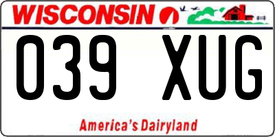 WI license plate 039XUG