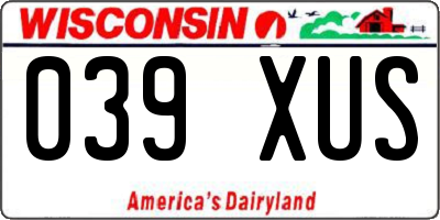 WI license plate 039XUS