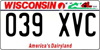 WI license plate 039XVC