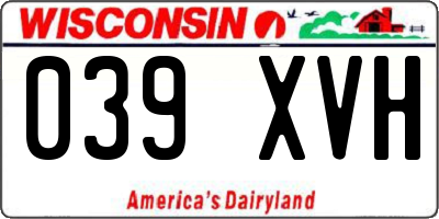 WI license plate 039XVH