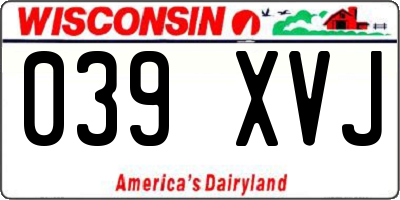 WI license plate 039XVJ