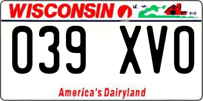 WI license plate 039XVO