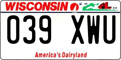 WI license plate 039XWU