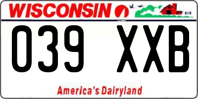 WI license plate 039XXB