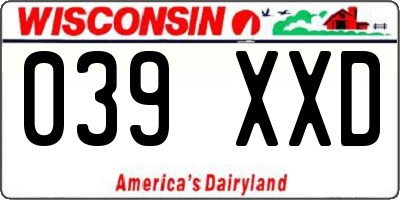WI license plate 039XXD