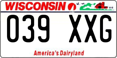 WI license plate 039XXG