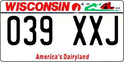 WI license plate 039XXJ