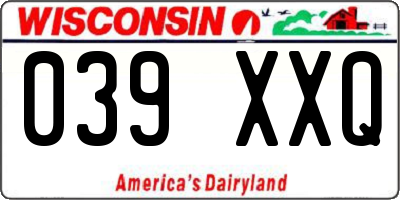 WI license plate 039XXQ