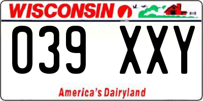 WI license plate 039XXY