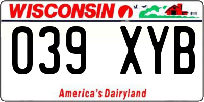 WI license plate 039XYB