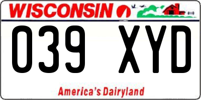 WI license plate 039XYD