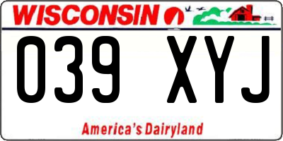 WI license plate 039XYJ