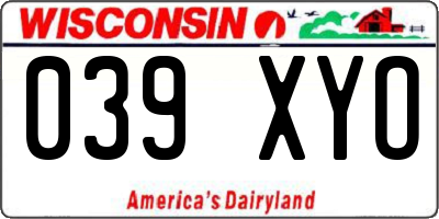 WI license plate 039XYO