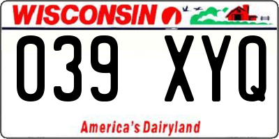 WI license plate 039XYQ