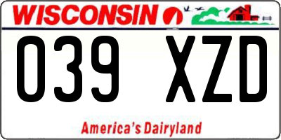 WI license plate 039XZD