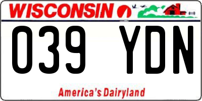 WI license plate 039YDN