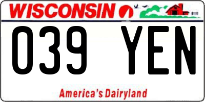 WI license plate 039YEN