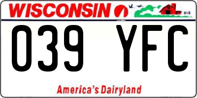 WI license plate 039YFC