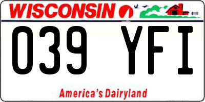 WI license plate 039YFI