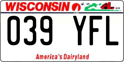WI license plate 039YFL
